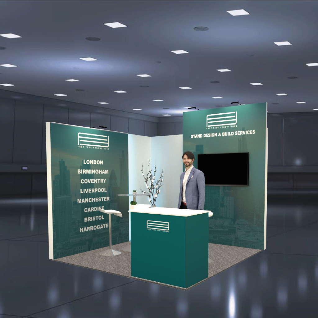 3m x 3m exhibition stand with tower