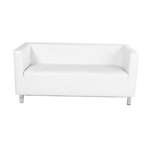 White Three Seattee With Arm Sofa